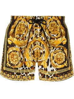 Versace baroque print beach shorts