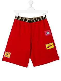 Young Versace multi-patch track shorts