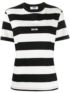 MSGM полосатая футболка с логотипом