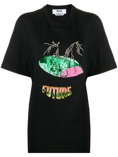 MSGM футболка с пайетками
