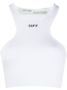 Off-White укороченный топ Rowing с логотипом
