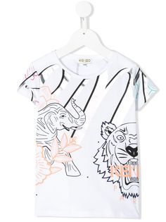 Kenzo Kids футболка с анималистичным принтом