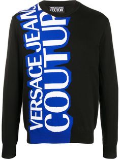 Versace Jeans Couture джемпер вязки интарсия с логотипом
