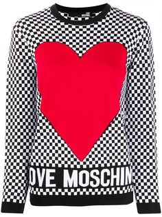 Love Moschino джемпер в клетку с круглым вырезом