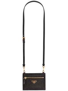 Prada кошелек со шнурком на шею и логотипом