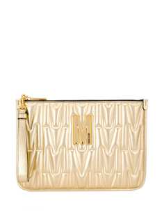 Moschino стеганый клатч с монограммой