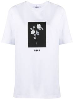 MSGM футболка с цветочным принтом