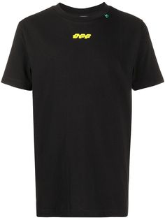Off-White DISRUPTED FONT S/S SLIM TEE BLACK YELLOW