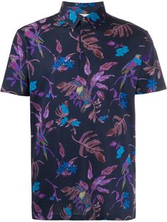Etro рубашка-поло с цветочным принтом