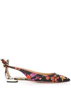 Aquazzura балетки с цветочным принтом