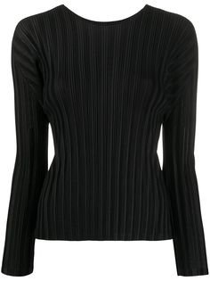 Pleats Please Issey Miyake плиссированный топ с длинными рукавами
