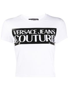 Versace Jeans Couture укороченная футболка с логотипом