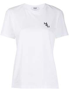 MSGM футболка с короткими рукавами и вышитым логотипом