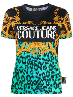 Versace Jeans Couture футболка с круглым вырезом и леопардовым принтом