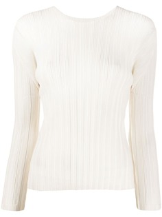 Pleats Please Issey Miyake плиссированный топ с длинными рукавами