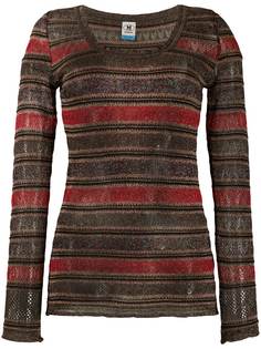 M Missoni топ с узором шеврон и эффектом металлик