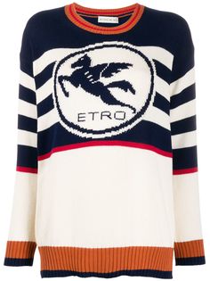 Etro джемпер в полоску с логотипом