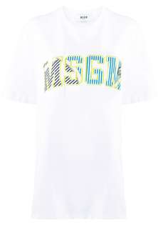 MSGM футболка с нашивкой-логотипом