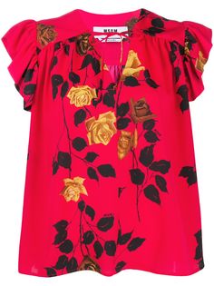 MSGM rose print blouse