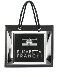 Elisabetta Franchi прозрачная сумка-тоут с логотипом