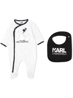 Karl Lagerfeld Kids боди с длинными рукавами и логотипом