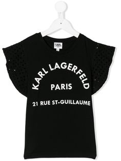Karl Lagerfeld Kids футболка с оборками на рукавах