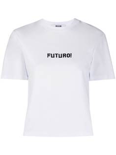 MSGM укороченная футболка с принтом Futuro