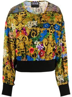 Versace Jeans Couture топ с длинными рукавами и принтом Baroque