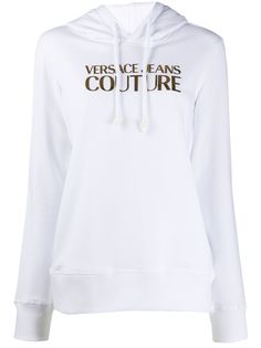 Versace Jeans Couture metallic logo print drawstring hoodie