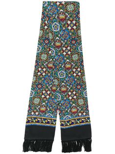 Dolce & Gabbana шарф Charlemagne с бахромой и принтом