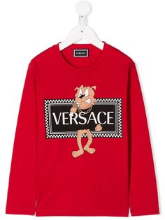 Young Versace футболка с длинными рукавами и логотипом