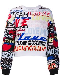 Love Moschino graphic-print cotton sweatshirt