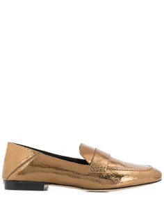 Michael Michael Kors Emory cracked-effect loafers