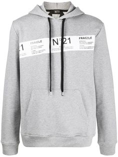 Nº21 logo panel hoodie