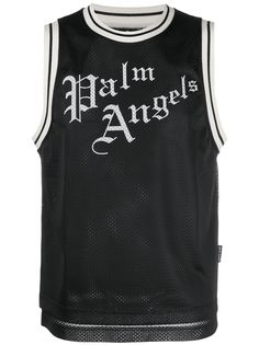 Palm Angels logo print basketball jersey