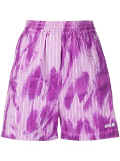 MSGM striped tie-dye print shorts