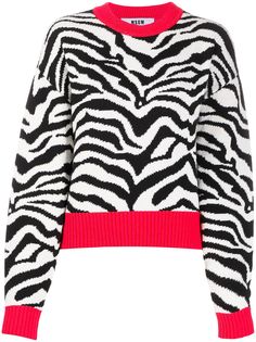 MSGM zebra knit slouchy jumper
