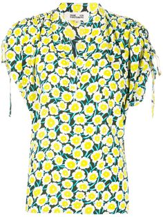 Diane von Furstenberg Daica ruched-shoulder blouse