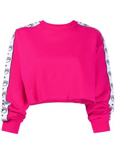 Chiara Ferragni eyelash trim cropped jumper