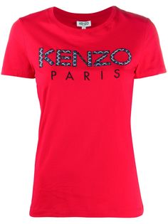 Kenzo футболка в технике пэчворк с логотипом