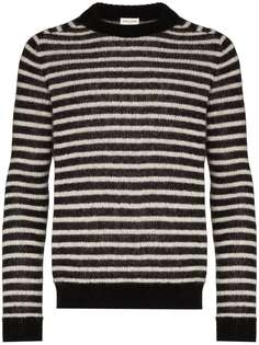 Saint Laurent полосатый свитер с круглым вырезом