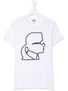Karl Lagerfeld Kids profile logo crew-neck T-shirt