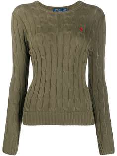 Polo Ralph Lauren cable knit logo-embroidered jumper