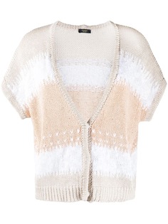 Peserico block stripe knit cardigan