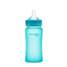 Стеклянная бутылочка с индикатором температуры Everyday Baby, 240 мл