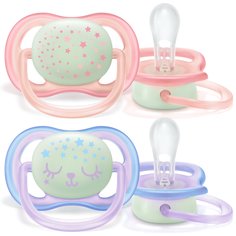 Пустышка Philips Avent Ultra air Berry Nighttime, 0-6 мес., 2 шт.