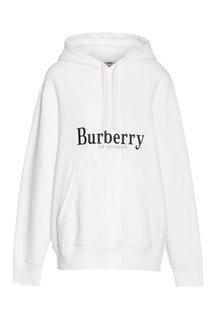 Белое худи с вышитым логотипом Burberry