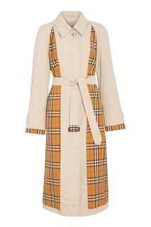 Клетчатый тренч с контрастными вставками Burberry
