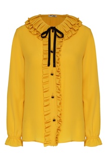 Желтая блуза с контрастной отделкой Miu Miu