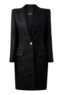 Черное пальто с люрексом Balmain